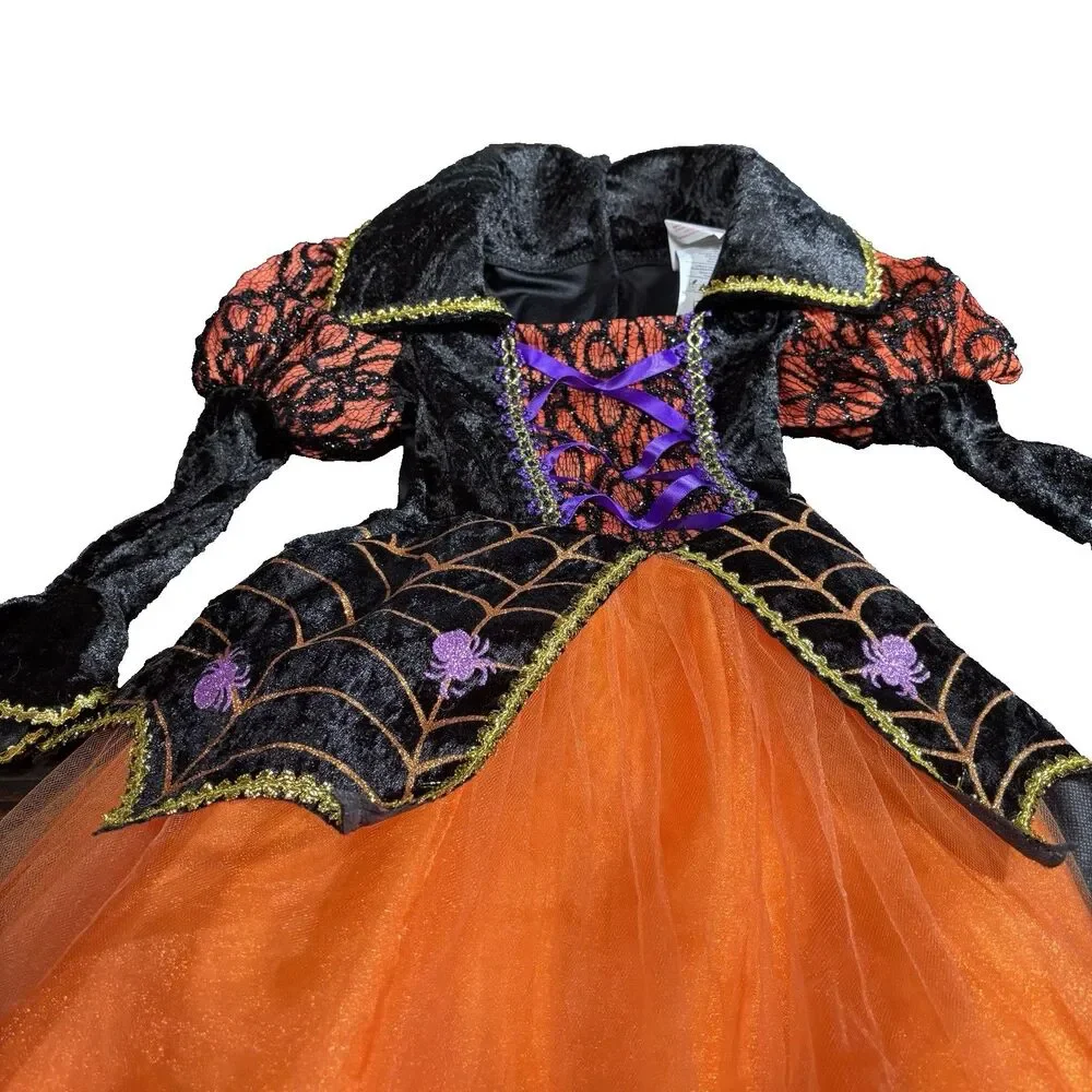 Rubie's Orange Spider Witch Girl's Small (5-6) Halloween Costume Dress Up - Picture 13 of 16